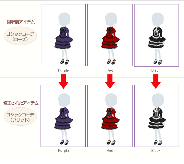 ゴシックコーデ（ローズ）　　⇒　ゴシックコーデ（フリット）